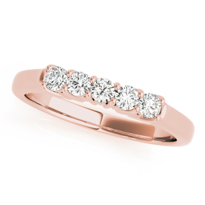 Aniya Lab-Created Rose Gold Prong 5 Stone Diamond Ring