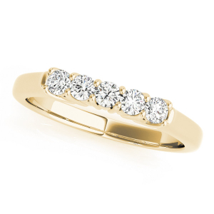 Aniya Lab-Created Yellow Gold Prong 5 Stone Diamond Ring