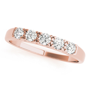 Avayah Lab-Created Rose Gold Prong 5 Stone Diamond Ring