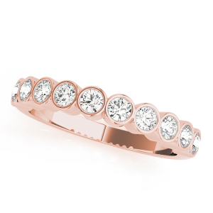 Lab-Created Rose Gold Bezel-Set Half Eternity Diamond Ring