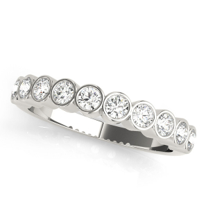 Lab-Created Round cut Bezel-Set  Half Eternity Diamond Ring