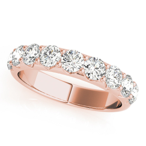 Paola Lab-Created Rose Gold Prong Half Eternity Diamond Ring