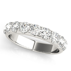Paola 0.18 - 2.00 Carat Lab-Created Round cut Prong Half Eternity Diamond Ring