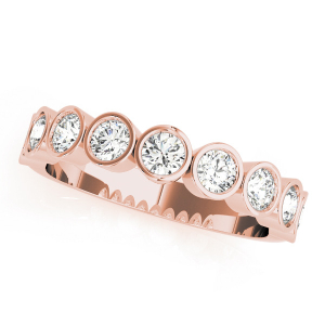 Lab-Created Rose Gold Bezel-Set Half Eternity Diamond Ring