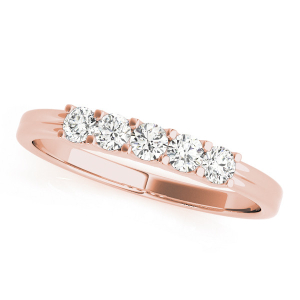 Anika Lab-Created Rose Gold 4 Prong 5 Stone Diamond Ring