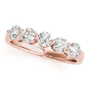 Addelyn Lab-Created Rose Gold Prong 5 Stone Diamond Ring