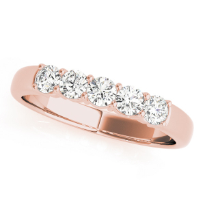 Caitlyn Lab-Created Rose Gold Prong 5 Stone Diamond Ring