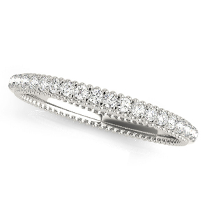 Aubrialle 0.16 Carat Lab-Created Round cut Prong Three Quarter Eternity Diamond Ring