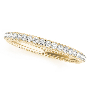 Aubrialle Lab-Created Yellow Gold Prong Three Quarter Eternity Diamond Ring
