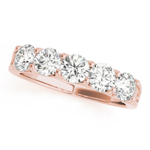 Simone Lab-Created Rose Gold Bar set  5 Stone Diamond Ring