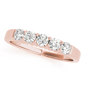 Raquel Lab-Created Rose Gold 4 Prong 5 Stone Diamond Ring