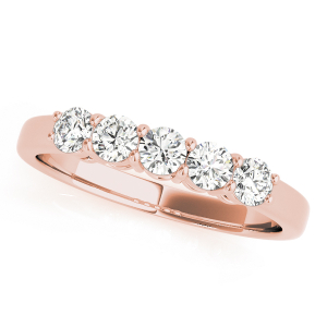 Dalia Lab-Created Rose Gold 4 Prong 5 Stone Diamond Ring