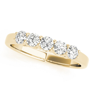 Dalia Lab-Created Yellow Gold 4 Prong 5 Stone Diamond Ring
