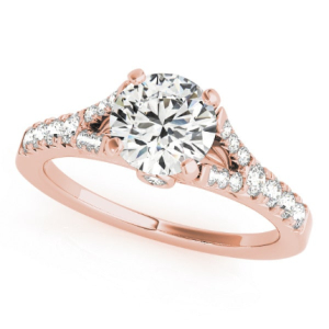 Kashvi Lab-Created Rose Gold 4 Prong Side Stone Diamond Ring