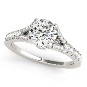 Kashvi Lab-Created Round cut 4 Prong Side Stone Diamond Ring