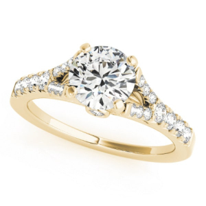 Kashvi Lab-Created Yellow Gold 4 Prong Side Stone Diamond Ring