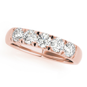 Giovanna Lab-Created Rose Gold 4 Prong 5 Stone Diamond Ring