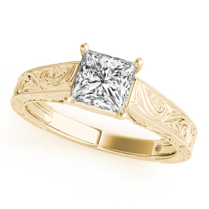 Norabel Lab-Created Yellow Gold 4 Prong Solitaire Diamond Ring