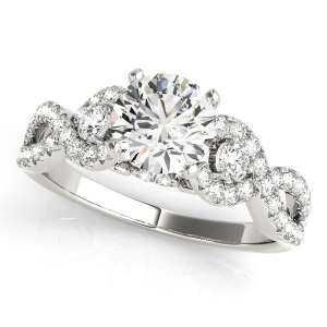 Joanie Lab-Created Round cut 4 Prong  Side Stone Diamond Ring