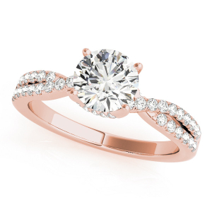 Kameron Lab-Created Rose Gold 4 Prong Side Stone Diamond Ring