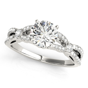 Boudica Lab-Created Round cut 4 Prong  Side Stone Diamond Ring