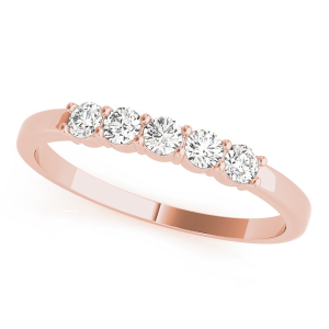 Yamileth Lab-Created Rose Gold 4 Prong 5 Stone Diamond Ring