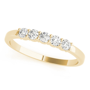 Yamileth Lab-Created Yellow Gold 4 Prong 5 Stone Diamond Ring