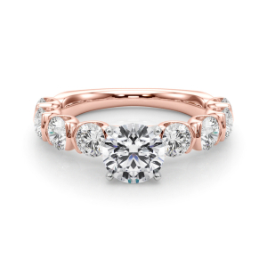 Ronitta Lab-Created Rose Gold Side Stone Diamond Ring