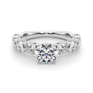 Ronitta Lab-Created Round cut  Side Stone Diamond Ring