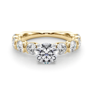 Ronitta Lab-Created Yellow Gold Side Stone Diamond Ring