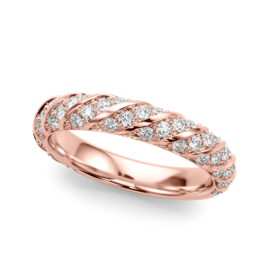  Custans Lab-Created Rose Gold Diamond for Women Wedding Ring