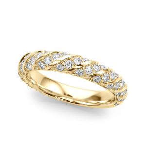  Custans Lab-Created Yellow Gold Diamond for Women Wedding Ring