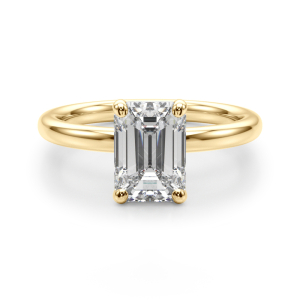 Odierne Lab-Created Yellow Gold 4 Prong Classic Solitaire Engagement Diamond Ring