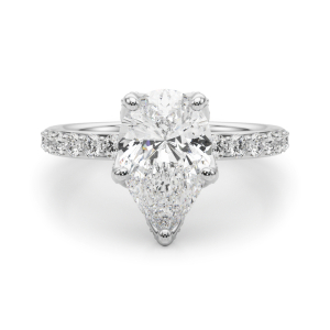 Filora Lab-Created Diamond 5 Prong Halo Engagement Ring