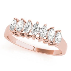 Lab-Created Rose Gold Prong-Set 7 Stone Diamond Ring