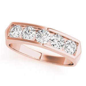 Summit Lab-Created Rose Gold Channel-Set  Diamond Ring