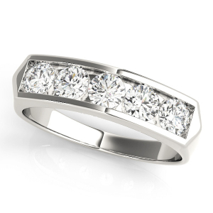 Summit 0.87 Carat Lab-Created Round cut Channel-Set  Diamond Ring