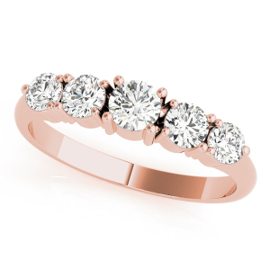 Tinsley Lab-Created Rose Gold Prong 5 Stone Diamond Ring