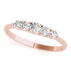 Charlene Lab-Created Rose Gold Prong 5 Stone Diamond Ring
