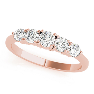 Sinai Lab-Created Rose Gold Prong 5 Stone Diamond Ring