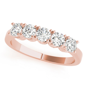 Giovanna Lab-Created Rose Gold 4 Prong 5 Stone Diamond Ring