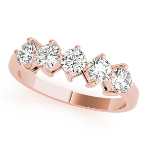 Shea Lab-Created Rose Gold Prong 5 Stone Diamond Ring