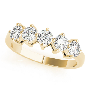 Shea Lab-Created Yellow Gold Prong 5 Stone Diamond Ring