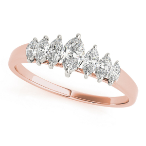 Pressley Lab-Created Rose Gold Prong-Set 7 Stone Diamond Ring