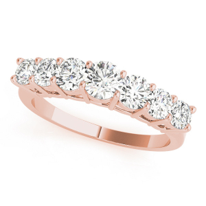 Aarya Lab-Created Rose Gold Prong 7 Stone Diamond Ring