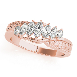 Renezmae Lab-Created Rose Gold Prong-Set 7 Stone Diamond Ring