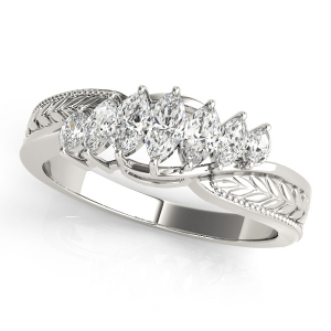 Renezmae Lab-Created Marquise cut Prong-Set 7 Stone Diamond Ring