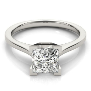 Dorothy Lab-Created Diamond White Gold 4 Prong Classic Solitaire Engagement Ring