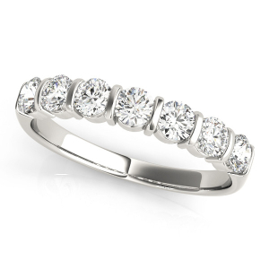 Lab-Created Round cut Bar Set  7 Stone Diamond Ring