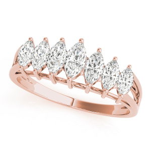 Ispina Lab-Created Rose Gold Prong-Set 7 Stone Diamond Ring